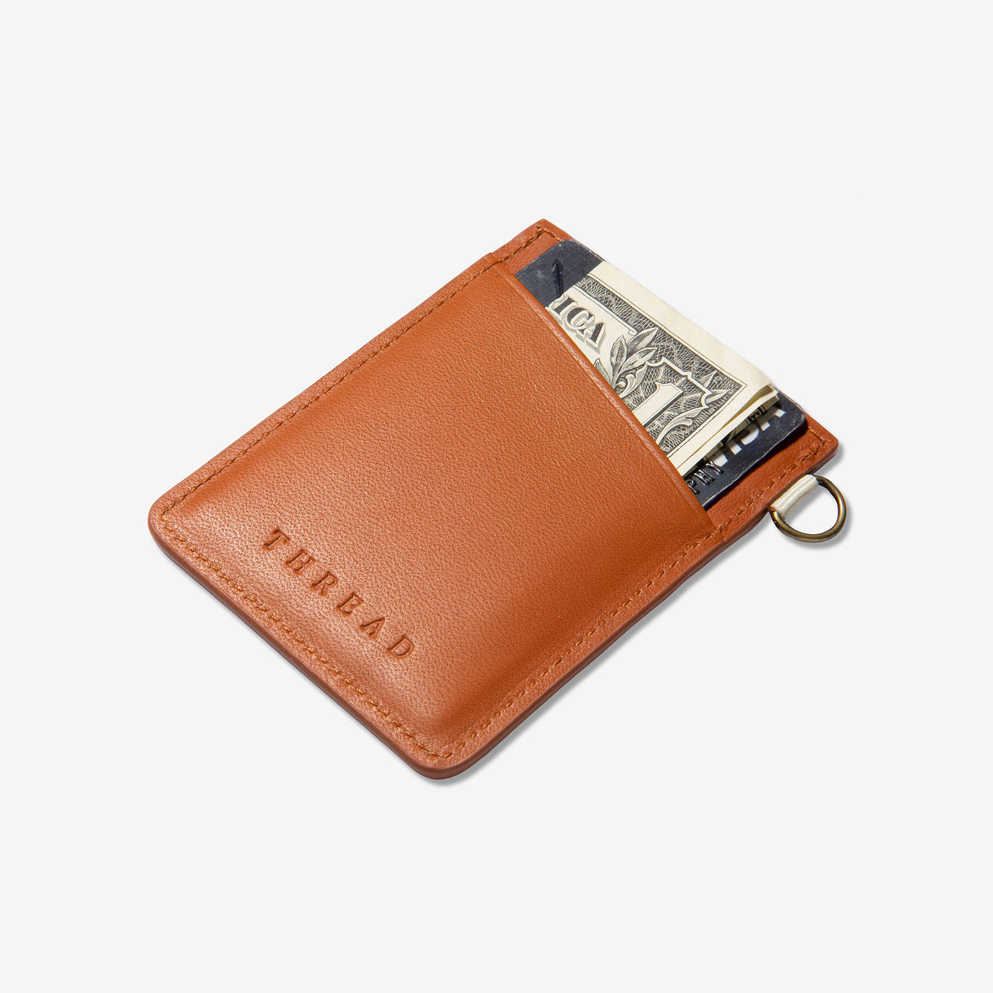 Nora Vertical Wallet RFID Protected Leather Thread Thread Nora vertical wallet rfid protected leather thread thread