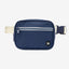 Navy fanny pack with navy piping and white strap