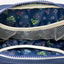 Navy fanny pack with navy piping and white strap