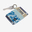 Blue and tan striped elastic wallet