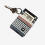 Black, brown, and cream striped elastic wallet