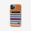 Brown, green, and blue striped phone case wallet