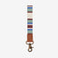 Brown, green, and blue striped wrist lanyard