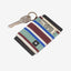 Brown, green, and blue striped elastic wallet