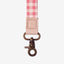Pink and cream gingham neck lanyard