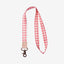 Pink and cream gingham neck lanyard