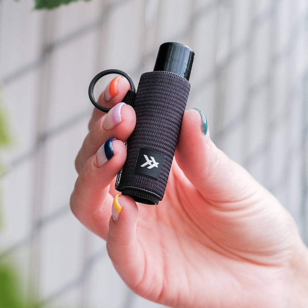 Rubber Thread Keychain Black | Chapstick Holder Keychain | Convenient & Secure Elastic ...