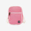 Pink crossbody bag with floral interior