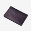 Black leather wallet with navy and white elastic