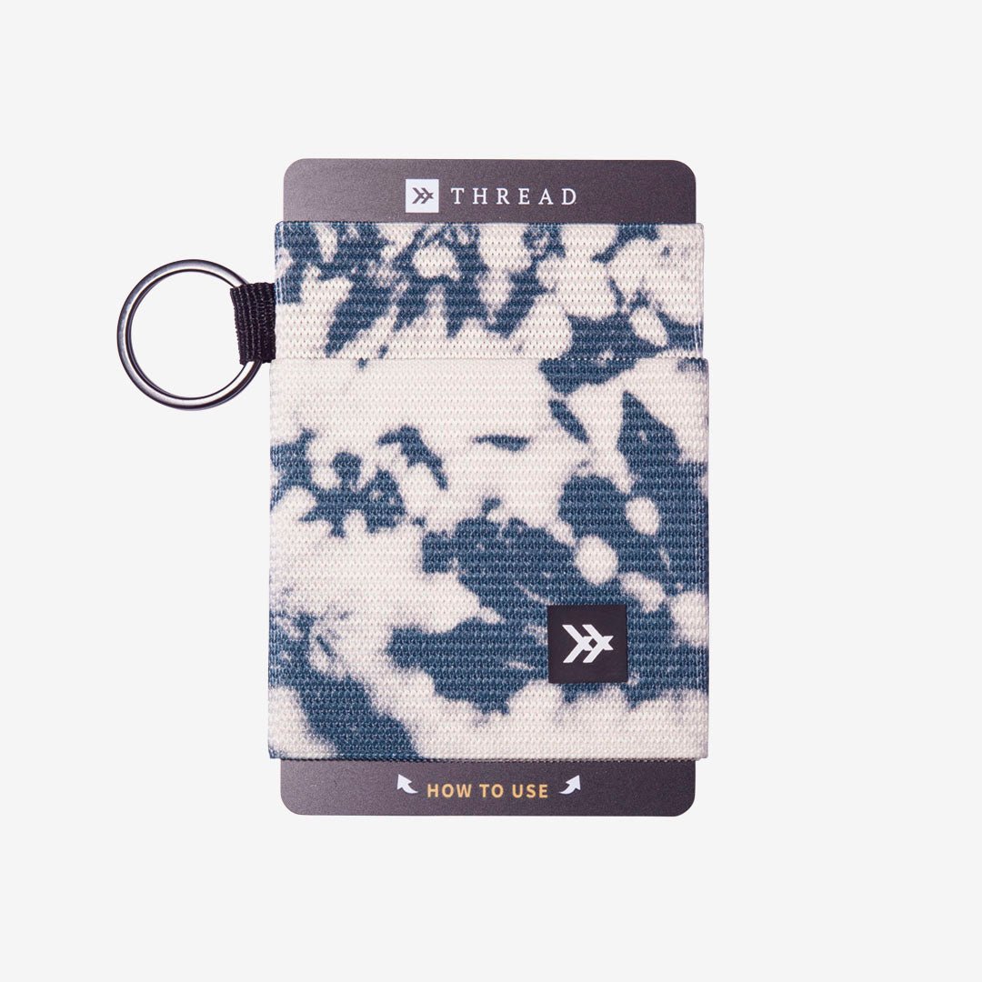 Navy and white grunge elastic wallet
