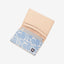 Blue floral white leather bifold wallet