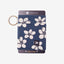 Navy and cream floral elastic wallet