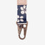 Navy and cream floral keychain clip