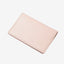 White leather wallet with navy and white floal elastic