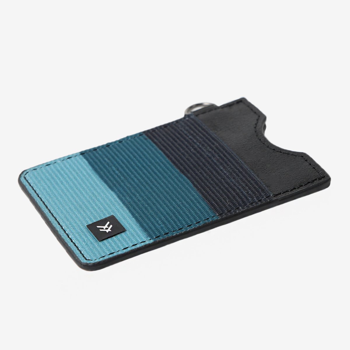 Blue and black striped vertical wallet