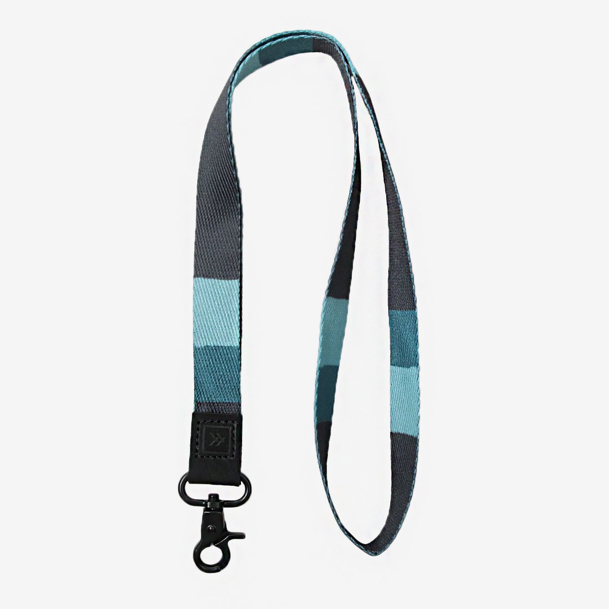 Blue and black striped neck lanyard