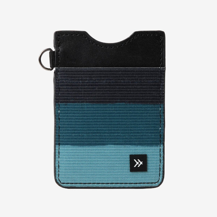 Blue and black striped vertical wallet