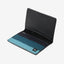 Blue and black striped bifold wallet