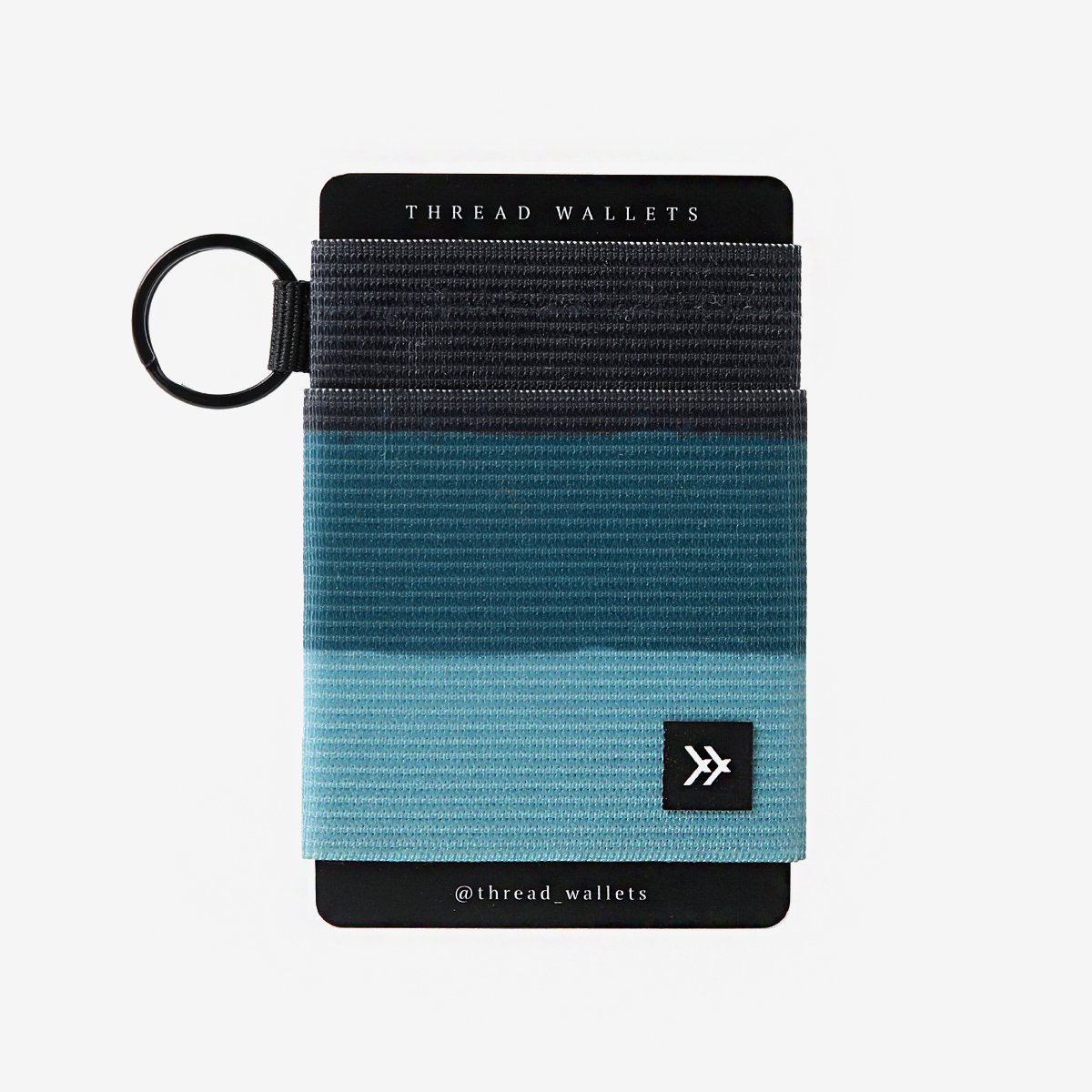 Blue and black striped elastic wallet