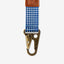 Blue and white gingham keychain clip