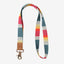 Blue, white, and red striped neck lanyard