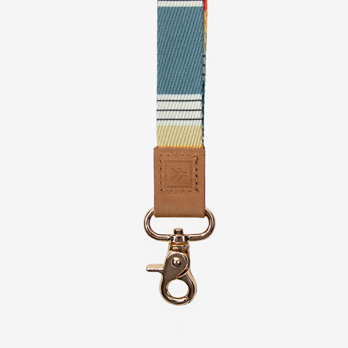 Blue, white, and red striped neck lanyard