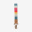 Blue, white, and red striped wrist lanyard