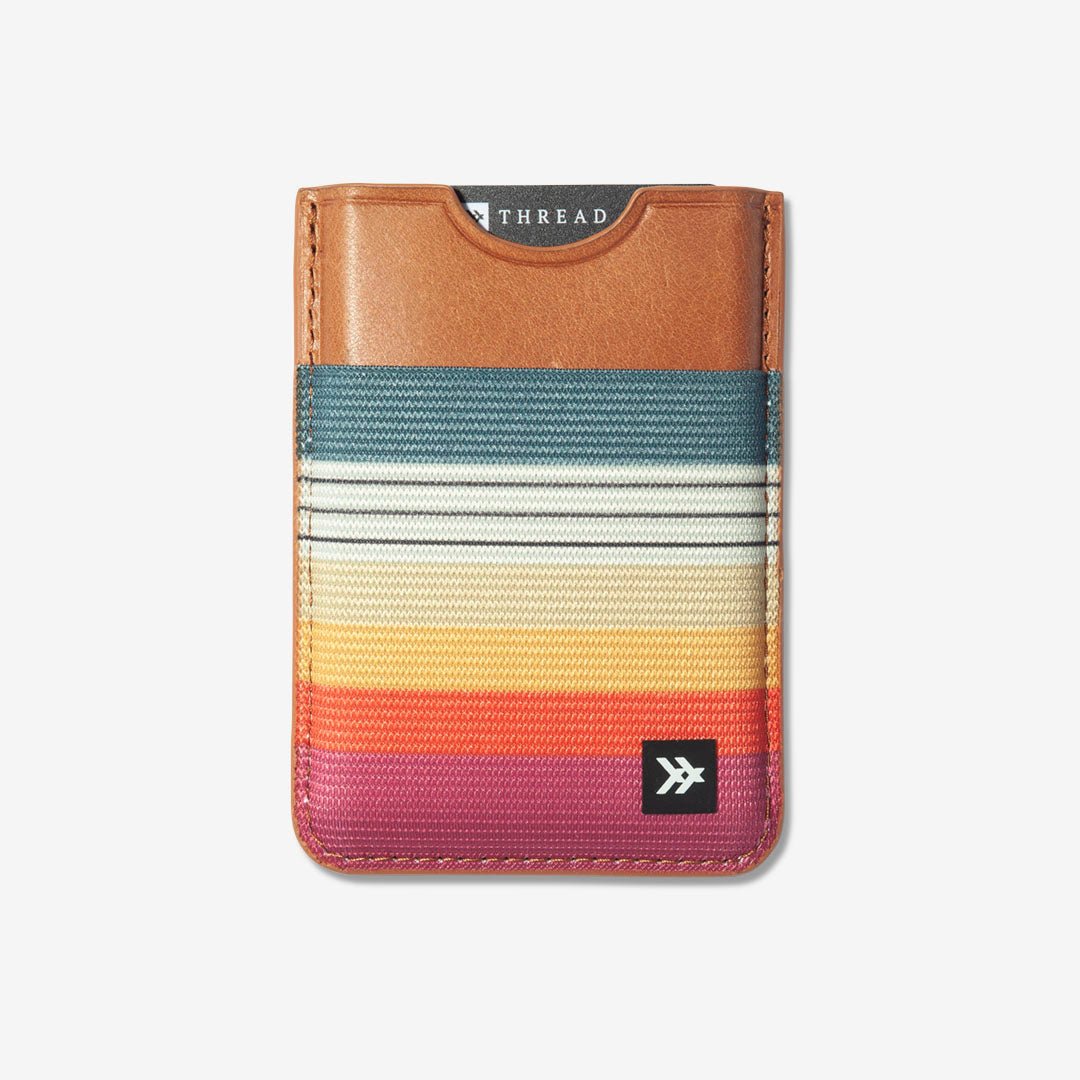 Rainbow magnetic wallet with brown leather
