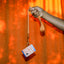 Orange and cream floral elastic wallet