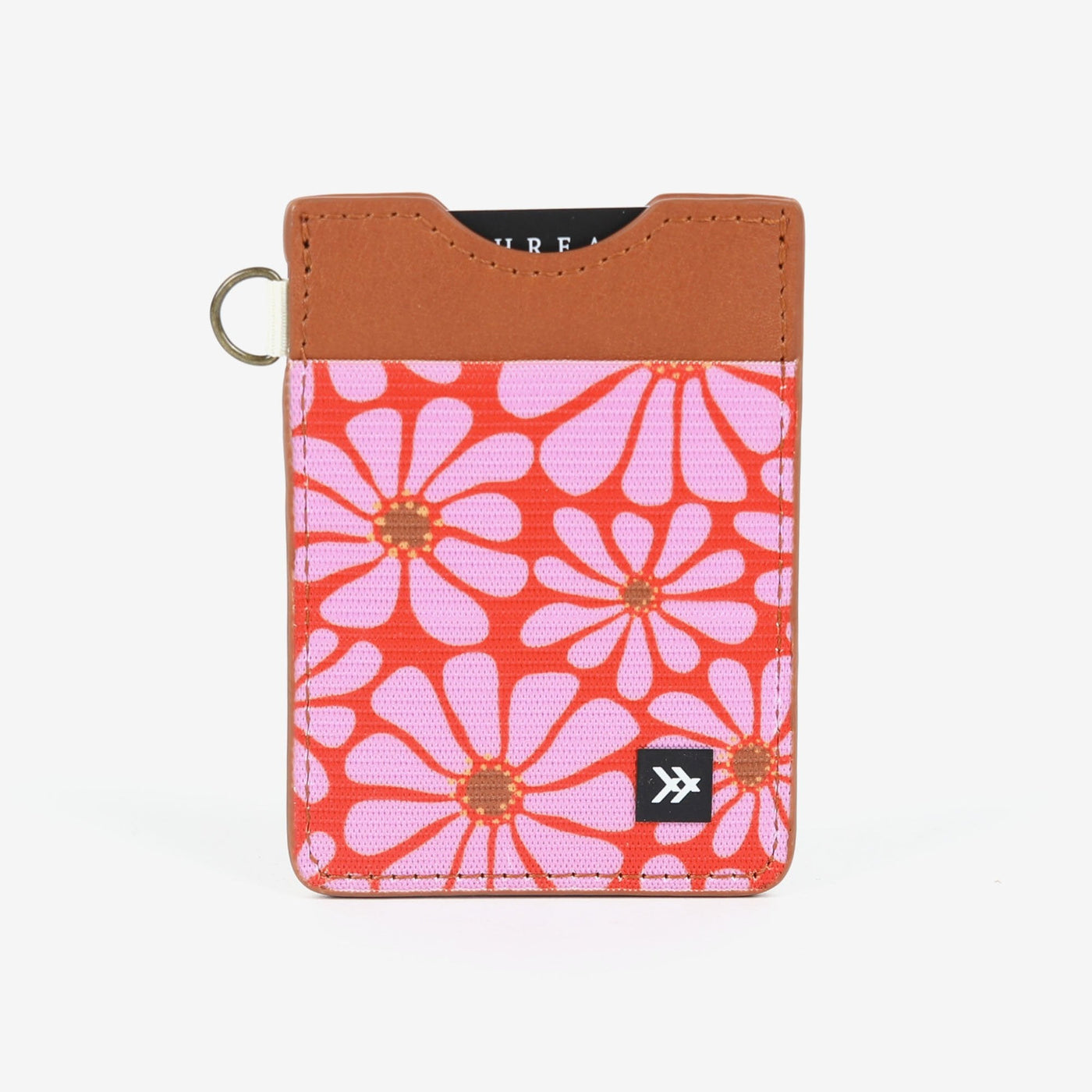 Red floral vertical wallet
