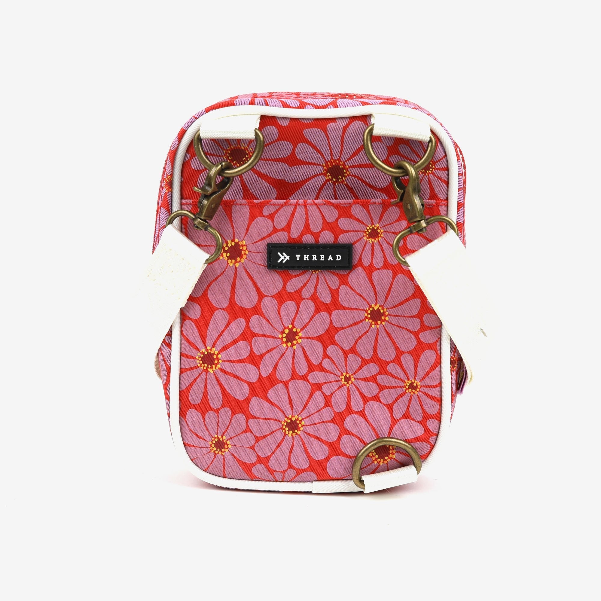 Red floral crossbody bag