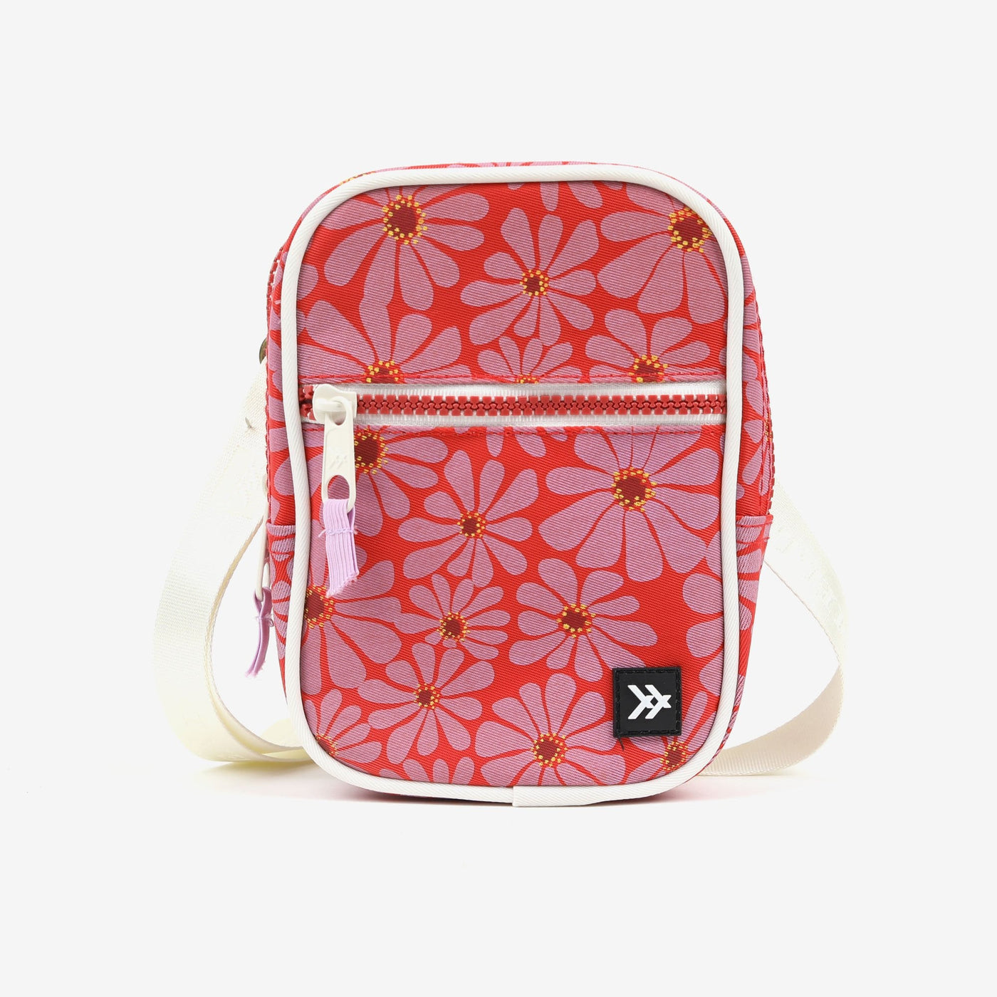 Red floral crossbody bag