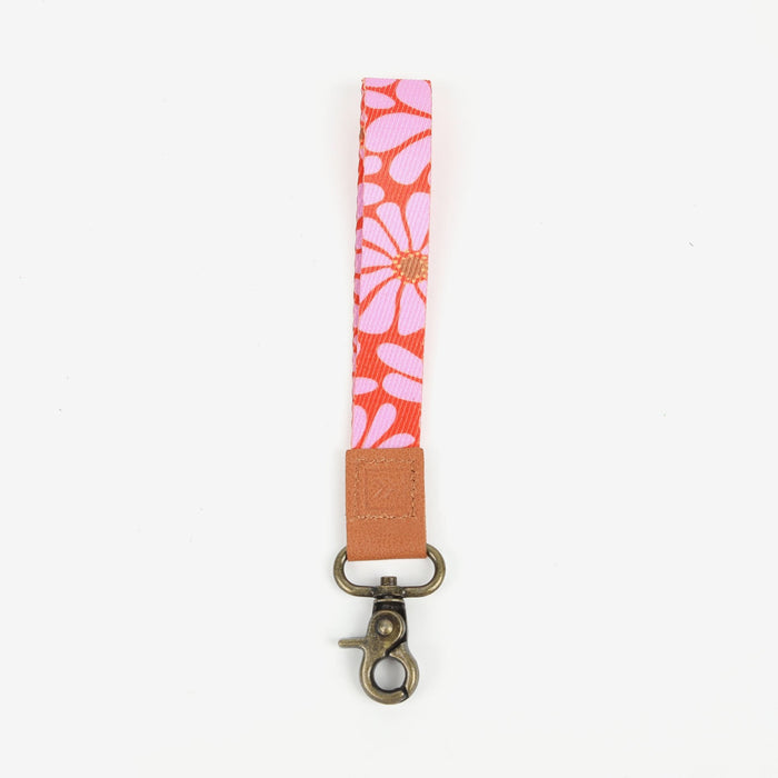 Red floral wrist lanyard