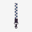 Navy and cream checker wrist lanyard