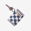 Navy and cream checker elastic wallet