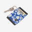 Blue and white floral elastic wallet