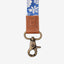 Blue and white floral neck lanyard