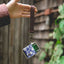 Blue and white floral elastic wallet