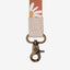 floral white and brown wrist lanyard