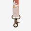 floral white and brown wrist lanyard