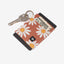Brown and cream floral elastic wallet