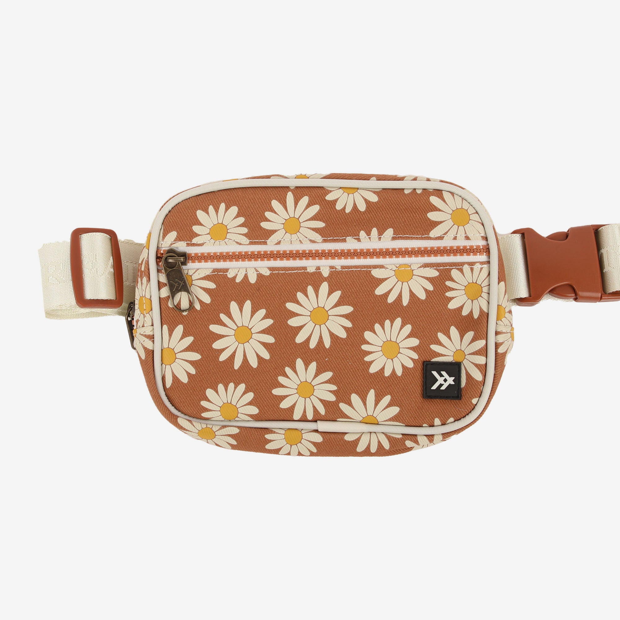 Brown and cream floral fanny pack