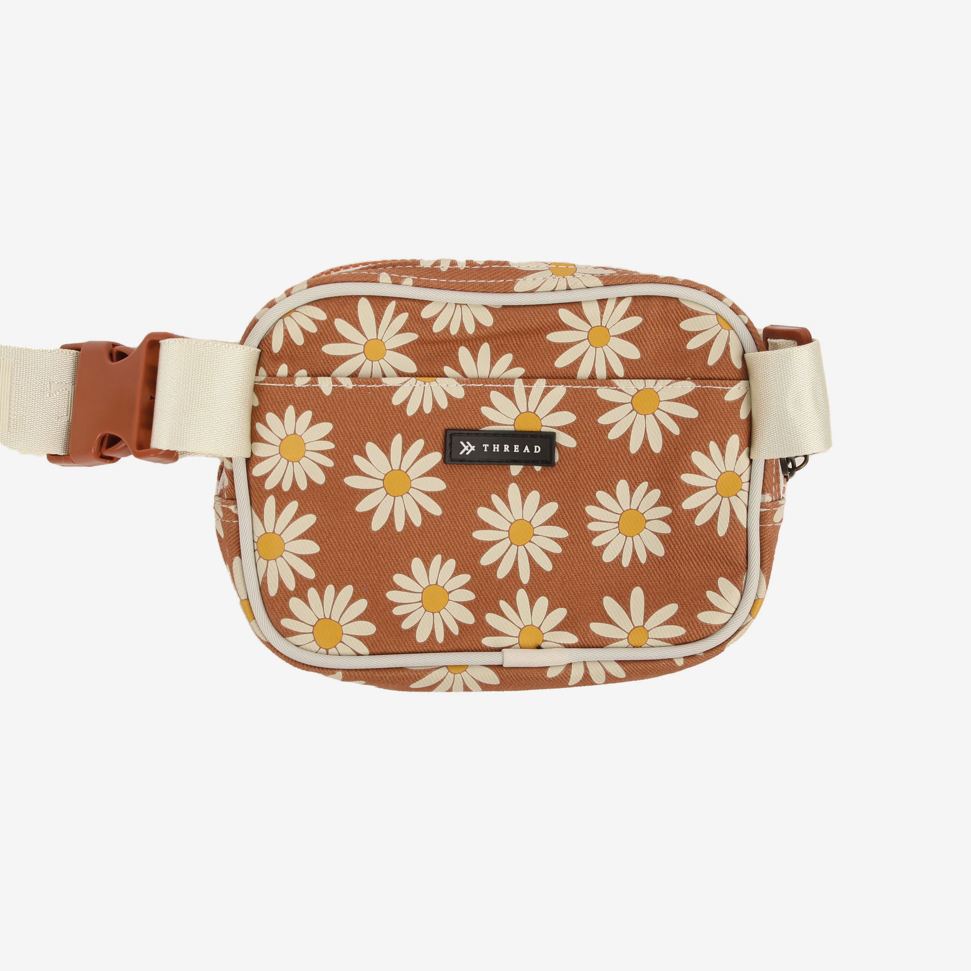Brown and cream floral fanny pack