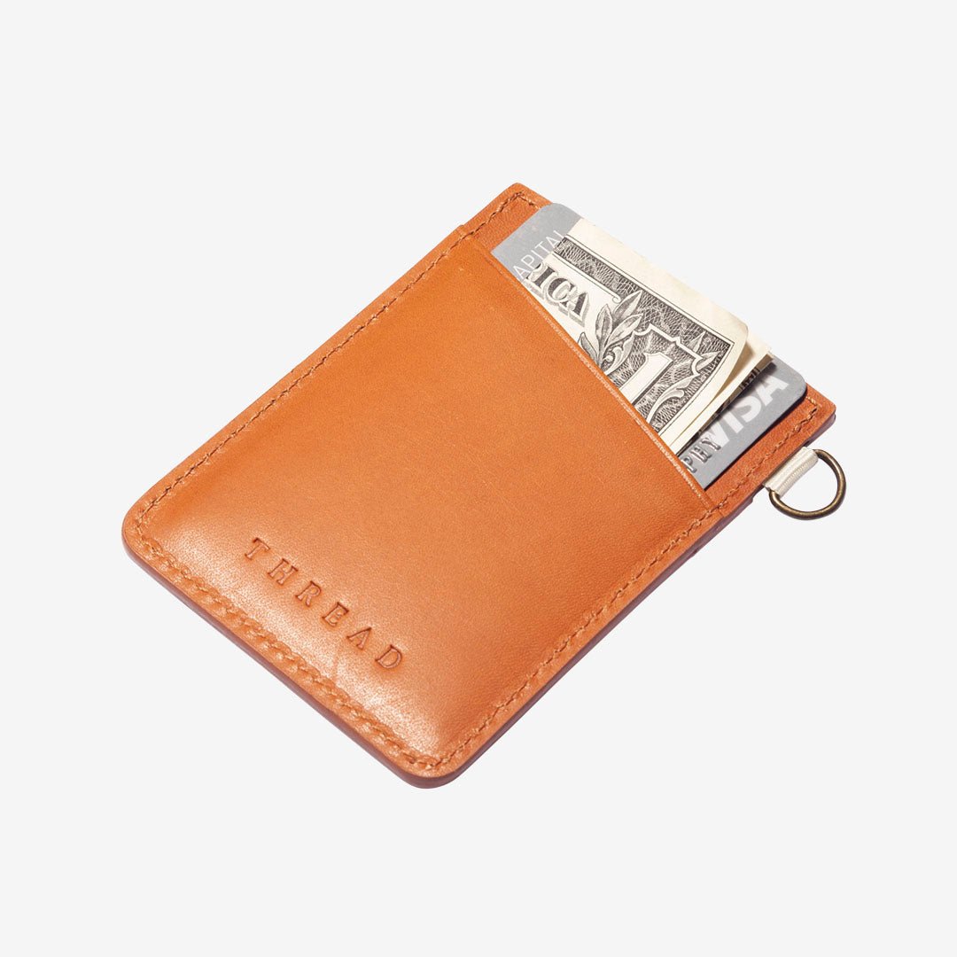 James | Vertical Leather Wallet | RFID-Protected Leather | Thread