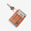 Orange plaid elastic wallet