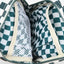 Green and white checkered crossbody bag