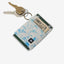 Blue and white floral elastic wallet