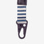 Navy, cream, and olive keychain clip with black leather