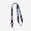 Navy, olive, and cream striped neck lanyard