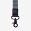 Navy, olive, and cream striped wrist lanyard